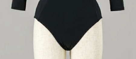 Before and after comparison showing improved body silhouette with NAWA leotard design